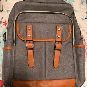 Stylish Gray and Brown laptop  Backpack